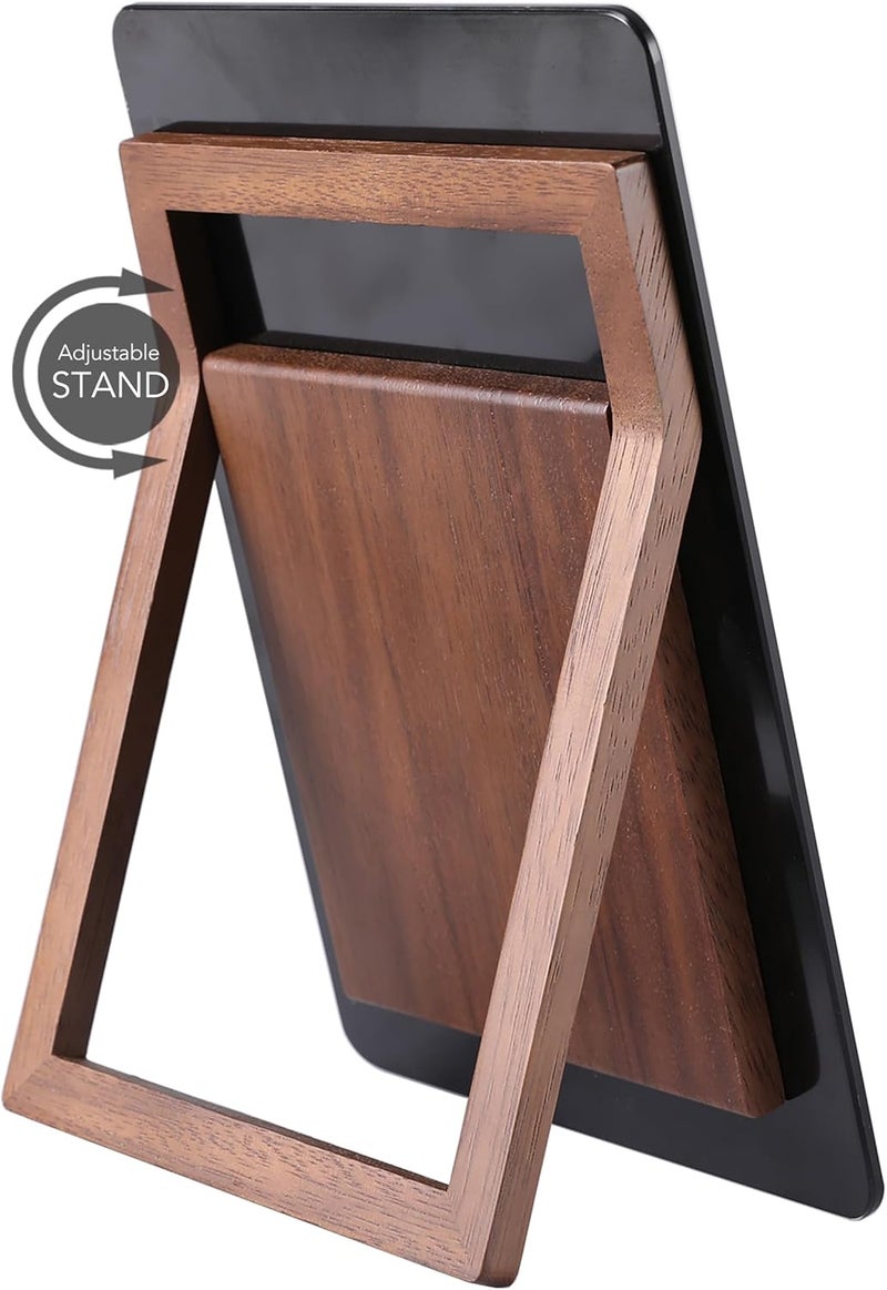 YEOUX Desktop Black Glass Dry Erase Whiteboard with Reversible Wood Stand, Small Portable White Board Easel for Desk, Reusable Desk Notepad 9.5"x6.7" for Office, Home, School, Marker&Eraser Included, - Image 2